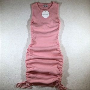 Shelley Side Ruched Mini Dress Baby Pink US Size 4 by Thanne Beginning Boutique